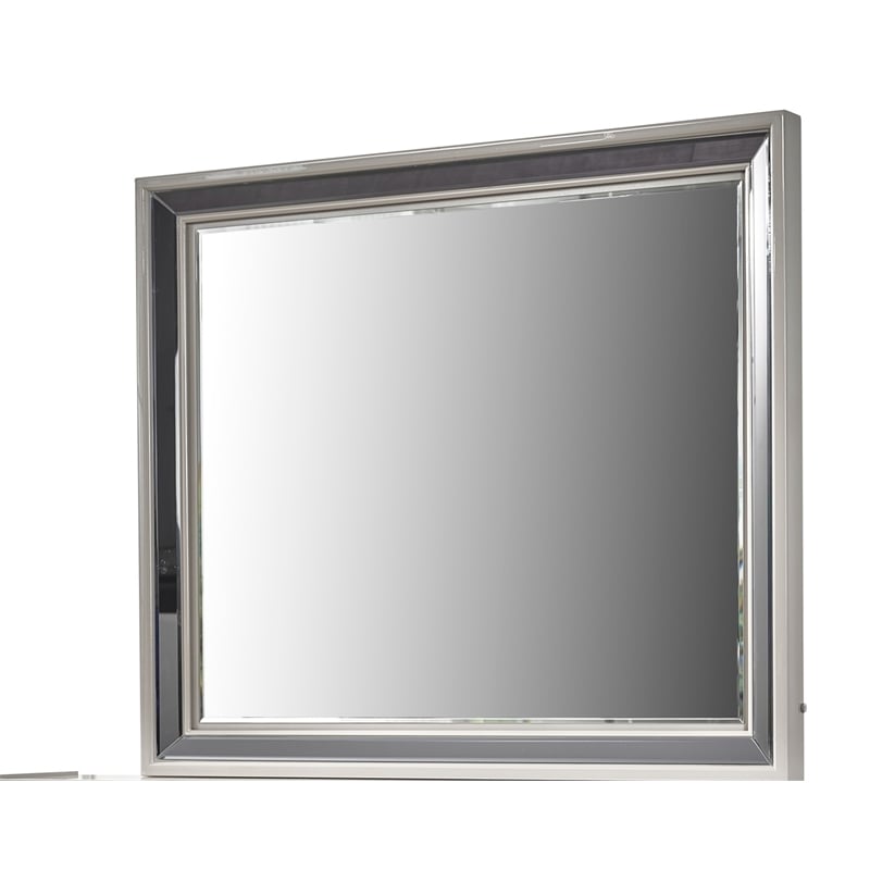 Lavita Contemporary Style Mirror made with Wood in Black & Gold