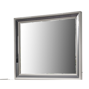 Lavita Contemporary Style Mirror made with Wood in Black & Gold