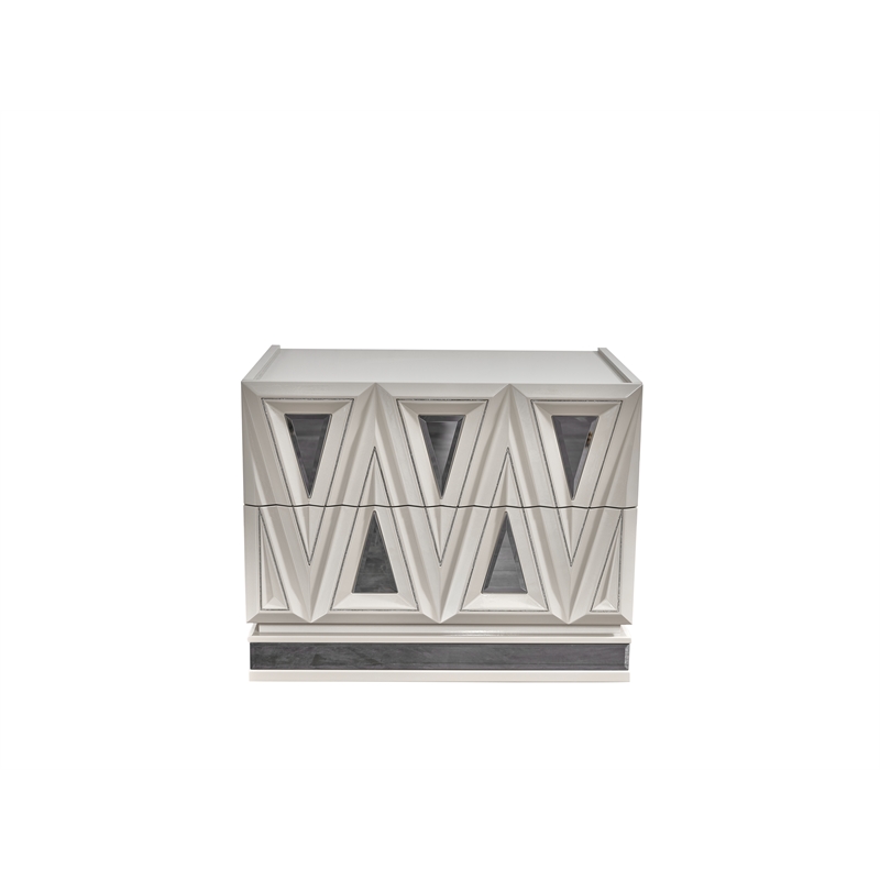 Lavita Modern & Contemporary Style Nightstand made with Wood in Black & Gold