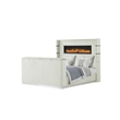 Lavish Modern Style Queen Bed with Fireplace and TV Stand made with Wood- Beige
