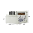 Lavish Modern Style Queen Bed with Fireplace and TV Stand made with Wood- Beige