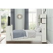 Lavish Modern Style Queen Bed with Fireplace and TV Stand made with Wood- Beige