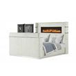 Lavish Modern Style Queen Bed with Fireplace and TV Stand made with Wood- Beige