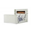 Lavish Modern Style King Bed with Fireplace and TV Stand made with Wood- Beige