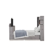 Lavish Modern Style King Bed with Fireplace and TV Stand made with Wood in Gray