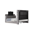 Lavish Modern Style King Bed with Fireplace and TV Stand made with Wood in Gray