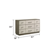 Gem Modern Style  two tone 9-Drawer Dresser Made with wood in light Beige& Brown