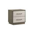 Gem Modern Style two tone 2Drawer Nightstand Made with wood in light Beige&Brown