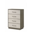 Gem Modern Style two tone 4-Drawer Chest Made with wood in light Beige & Brown
