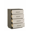 Gem Modern Style two tone 4-Drawer Chest Made with wood in light Beige & Brown