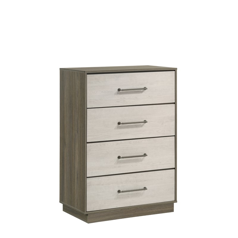 Gem Modern Style two tone 4-Drawer Chest Made with wood in light Beige & Brown