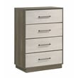 Gem Modern Style two tone 4-Drawer Chest Made with wood in light Beige & Brown