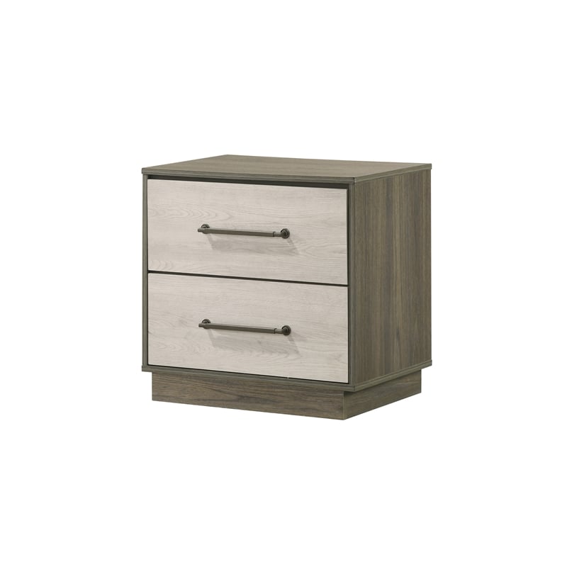 Gem Modern Style Queen 4PC Bedroom Set Made with wood in light Beige & Brown