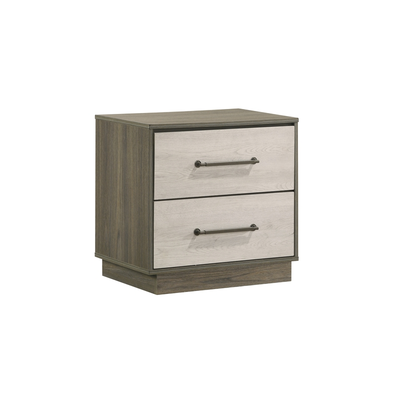 Gem Modern Style King 4PC Bedroom Set Made with wood in Beige & Brown