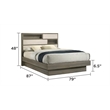 Gem Modern Style King 4PC Bedroom Set Made with wood in Beige & Brown