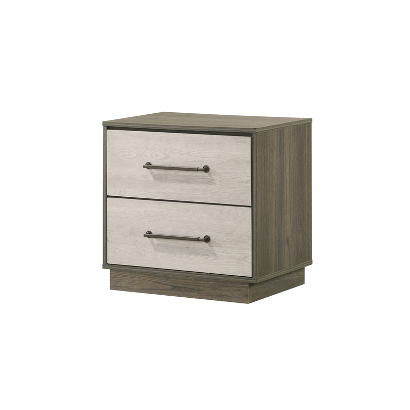 Gem Modern Style King 4PC Bedroom Set Made with wood in Beige & Brown