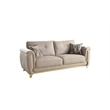 Leena Contemporary Style Upholstery Sofa Made with Wood in Gold accent & Beige