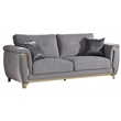Leena Contemporary Style 2PC Livingroom Set Made with Wood in Gold accent & Gray