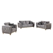 Leena Contemporary Style 3PC Livingroom Set Made with Wood in Gold accent & Gray