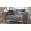 Leena Contemporary Style 3PC Livingroom Set Made with Wood in Gold accent & Gray