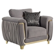 Leena Contemporary Style 3PC Livingroom Set Made with Wood in Gold accent & Gray