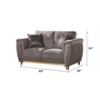 Leena Contemporary Style 3PC Livingroom Set Made with Wood in Gold accent & Gray