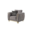 Leena Contemporary Style 3PC Livingroom Set Made with Wood in Gold accent & Gray