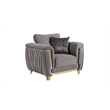 Leena Contemporary Style 3PC Livingroom Set Made with Wood in Gold accent & Gray