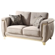 Leena Contemporary Style 2PC Livingroom Set Made with Wood in Beige