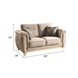 Leena Contemporary Style 2PC Livingroom Set Made with Wood in Beige