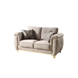 Leena Contemporary Style 2PC Livingroom Set Made with Wood in Beige