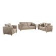 Leena Contemporary Style 3PC Livingroom Set Made with Wood in Beige
