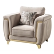 Leena Contemporary Style 3PC Livingroom Set Made with Wood in Beige