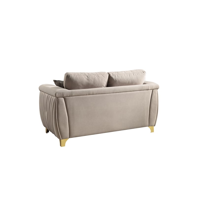 Leena Contemporary Style 3PC Livingroom Set Made with Wood in Beige