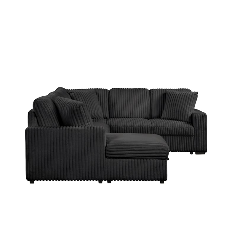 Grande Modern Style Sectional Sofa Made with wood in Black