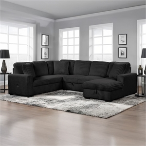 Grande Modern Style Sectional Sofa Made with wood in Black
