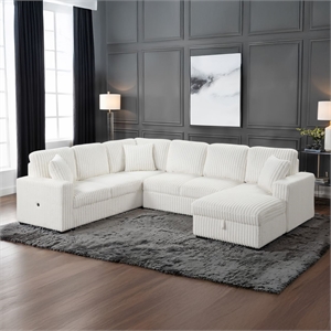 Grande Modern Style Sectional Sofa Made with wood in Cream
