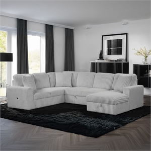 Grande Modern Style Sectional Sofa Made with wood in Gray