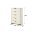 La Pierre Contemporary Style Queen 5PC Bedroom Set made with Wood in Beige