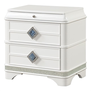 Laguna Modern Style 2-Drawer Nightstand made with Wood in White
