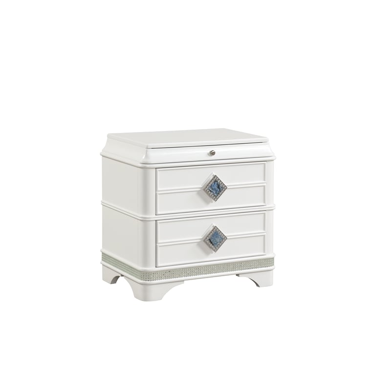 Laguna Modern Style 2-Drawer Nightstand made with Wood in White