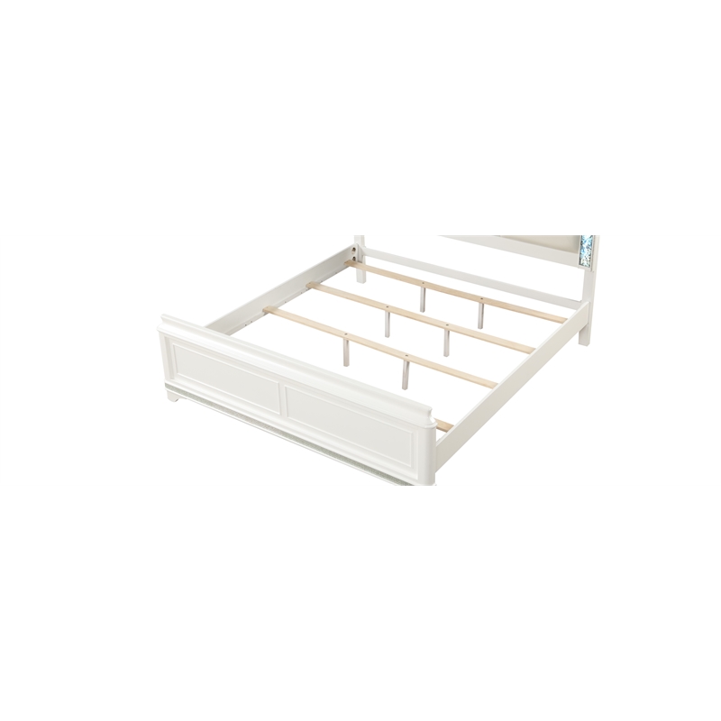 Laguna Modern Style Queen Size Bed made with Wood in White