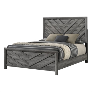 Denver Modern Style Full Size Bed Made With Wood in Gray Colour