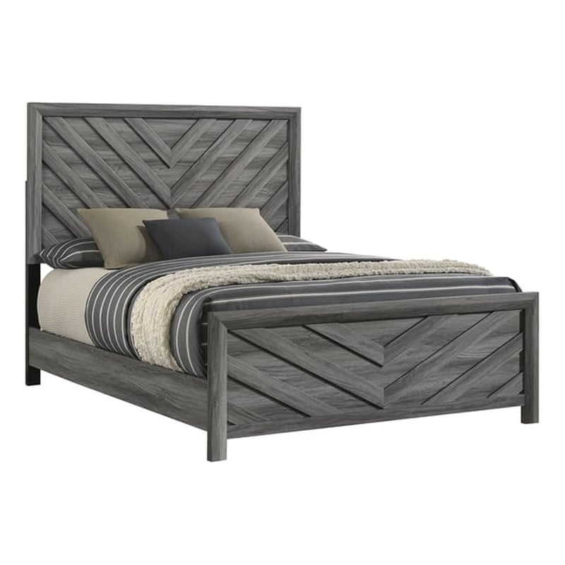 Denver Modern Style Twin Size Bed Made With Wood in Gray Colour