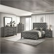 Denver Modern Style 5PC Full Size Bedroom Set Made With Wood in Gray Colour