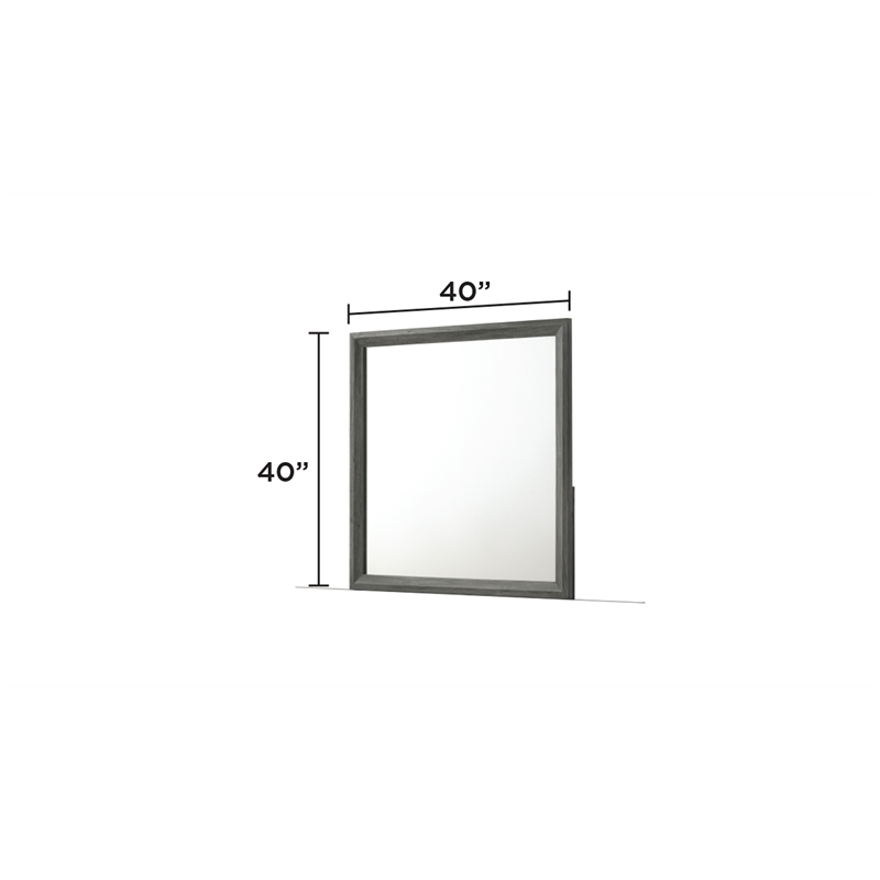 Denver Modern Style  Mirror Made With Wood Frame in Gray Colour(NO DRESSER)