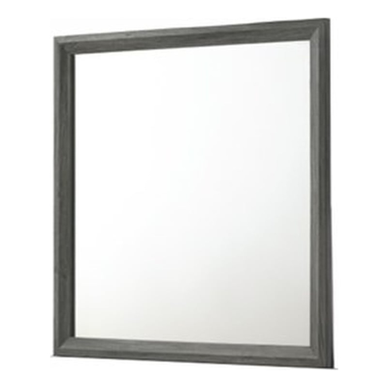 Denver Modern Style  Mirror Made With Wood Frame in Gray Colour(NO DRESSER)