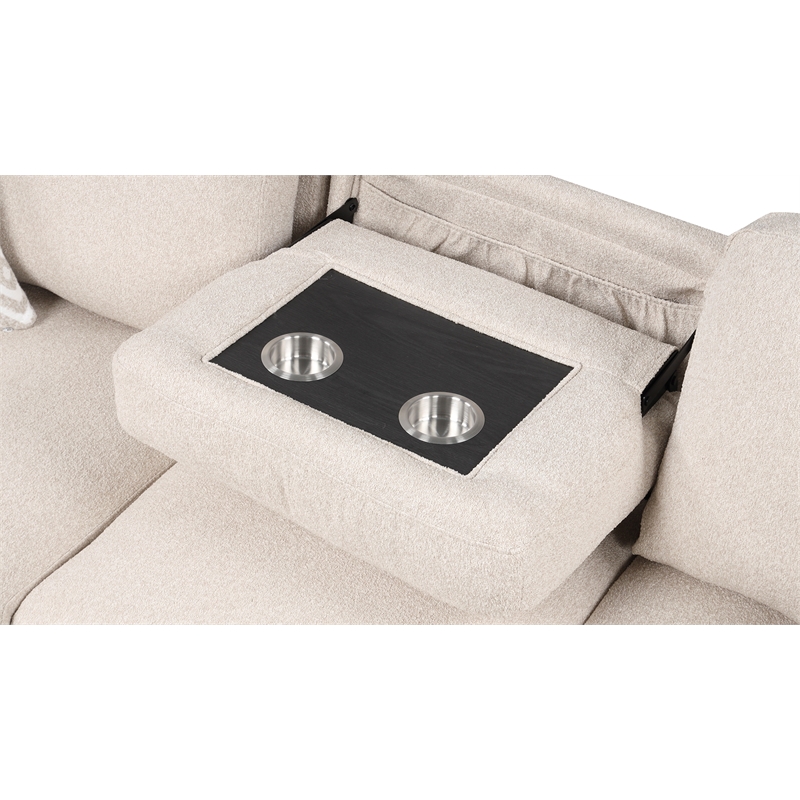 Pinto Modern Style L-Shaped Sectional Made with wood in Beige