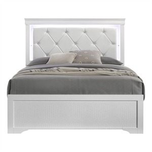 Blaze Modern Style Queen Bed made with Wood in White
