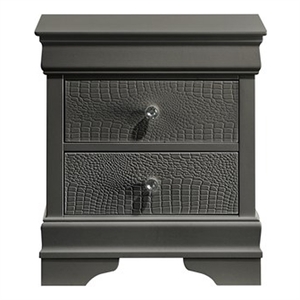 Blaze Modern Style 2-Drawer Nightstand made with Wood in Gray